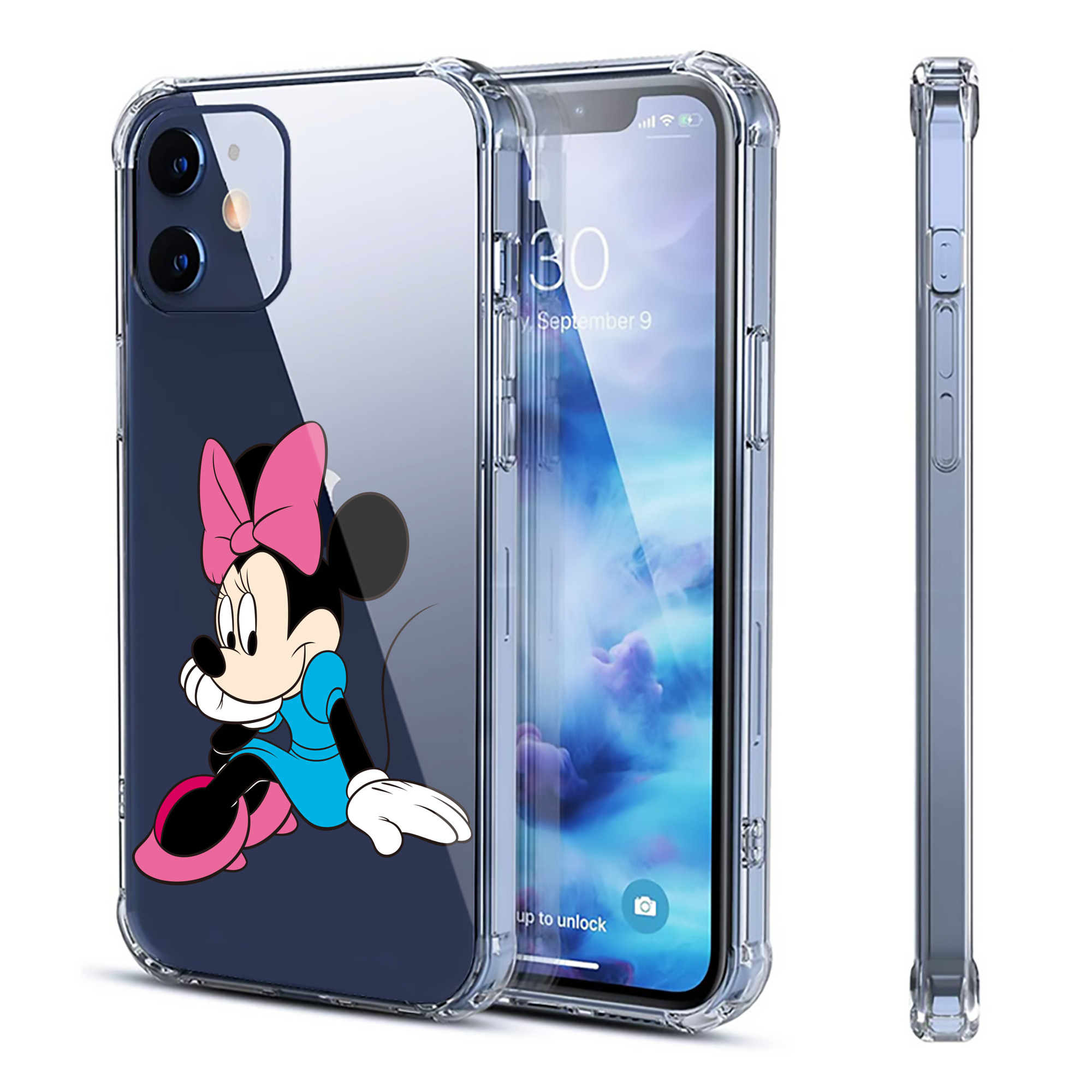 （画像用） ミッキーマウス Mickey Mouse 【iPhone 12シリーズ対応】透明スマホケース（クリアソフトケース）